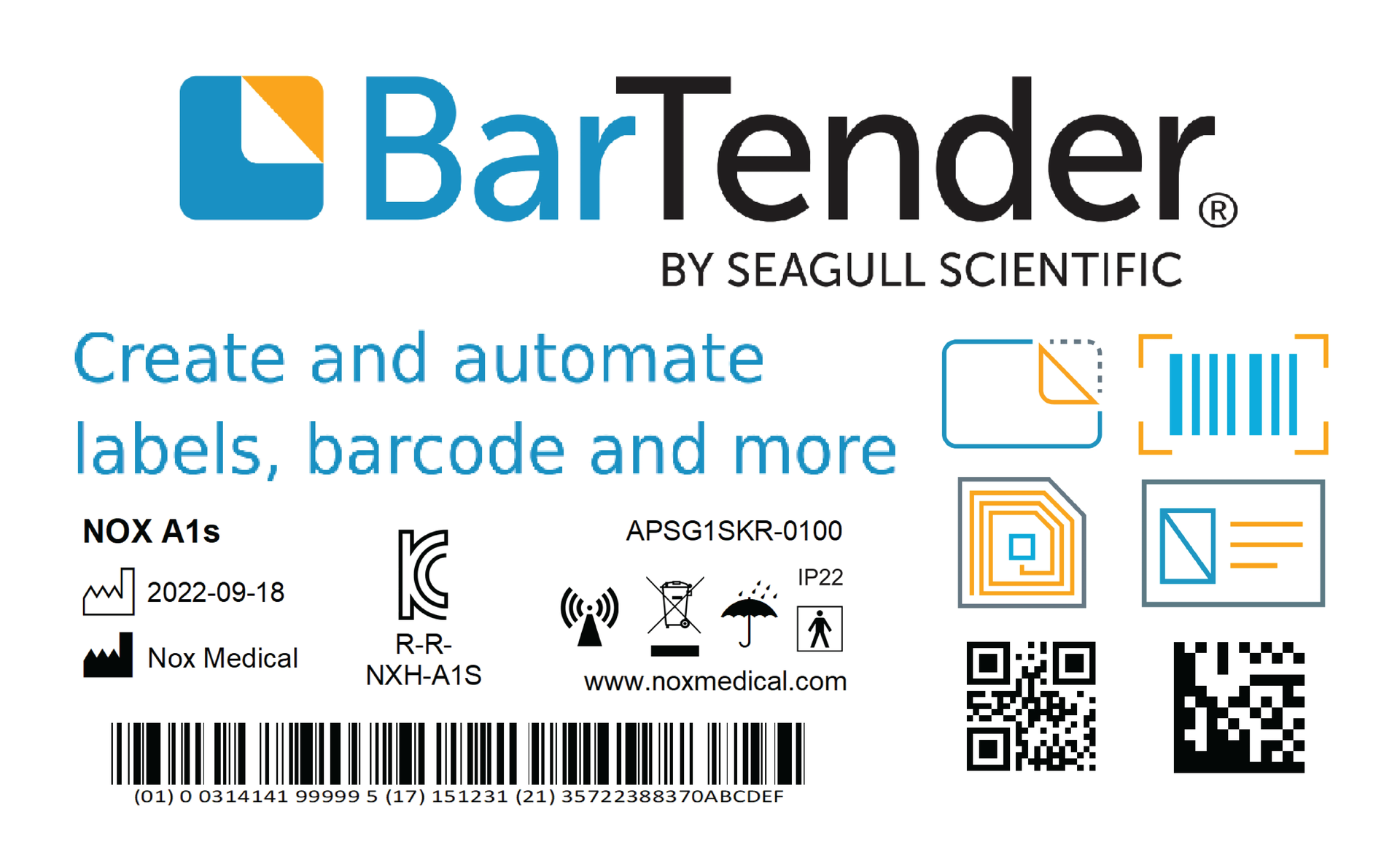 Bartender Logistics Label
